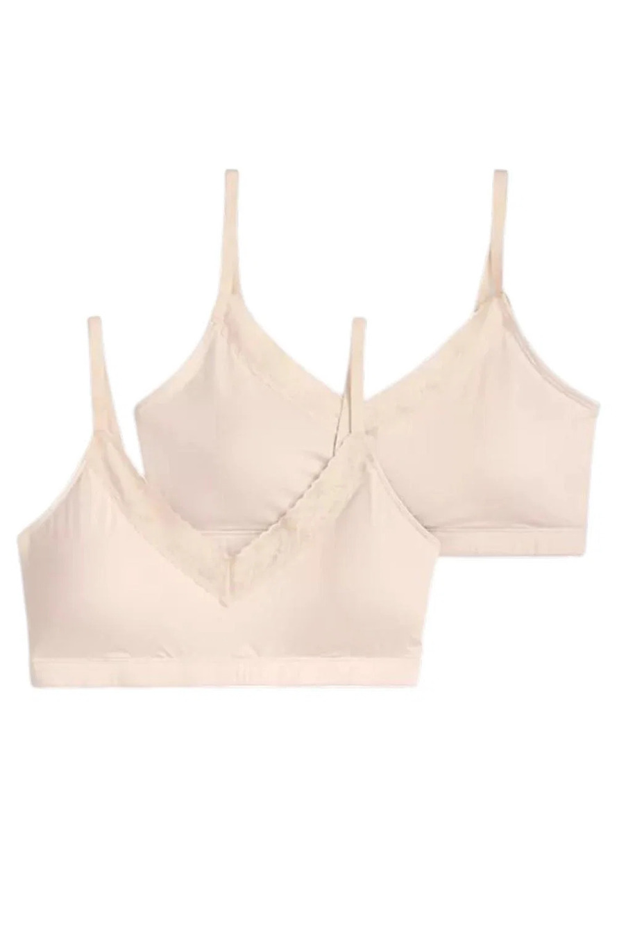 Jockey Women's 2-Pack Wirefree Micro Stretch Lace Bralette PchICe - Regular